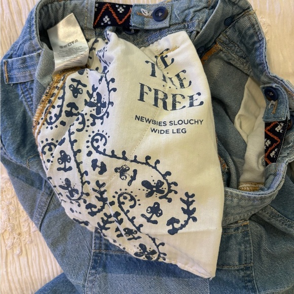 Free People Patchwork Blue Boyfriend Jeans - Picture 7 of 7